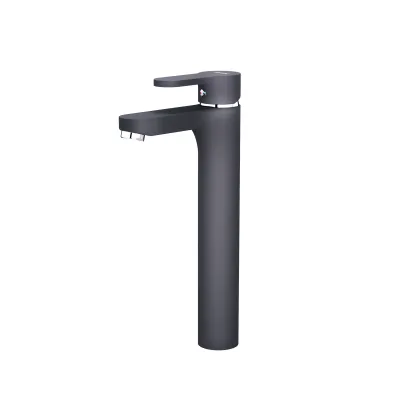 Vòi Lavabo Caesar Nóng Lạnh B571CBU Thân Cao Màu Đen