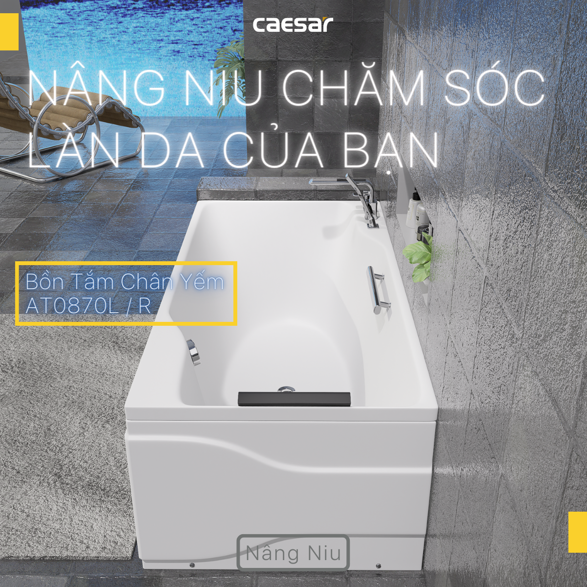 Bồn Tắm Chân Yếm Caesar AT0870R