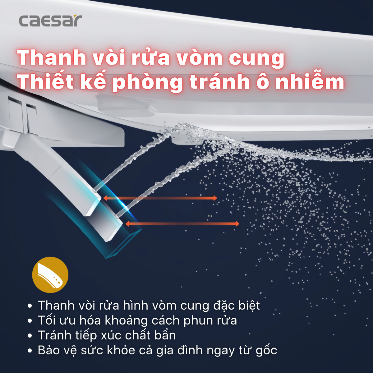 Bàn Cầu một khối kết hợp với nắp điện tử Caesar C1375F/TAF710H
