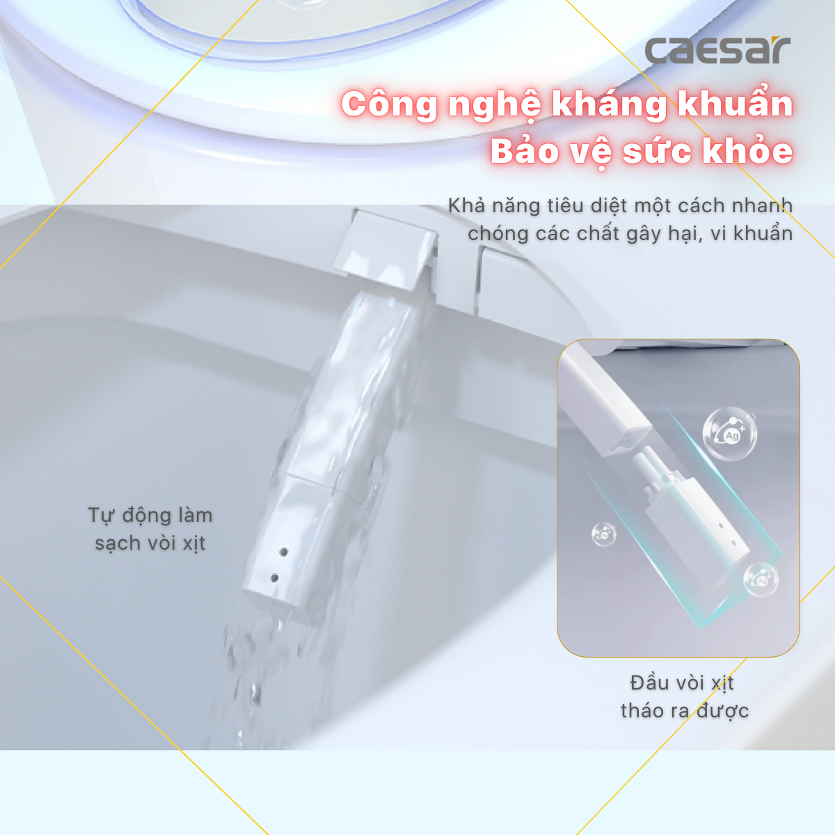 Bàn Cầu một khối kết hợp với nắp điện tử Caesar C1375F/TAF710H