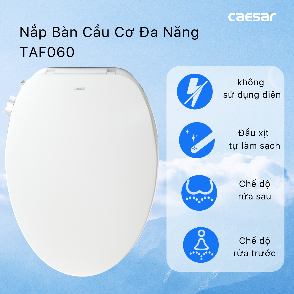 Bàn cầu kết hợp nắp cơ đa năng Caesar C1391F/TAF060