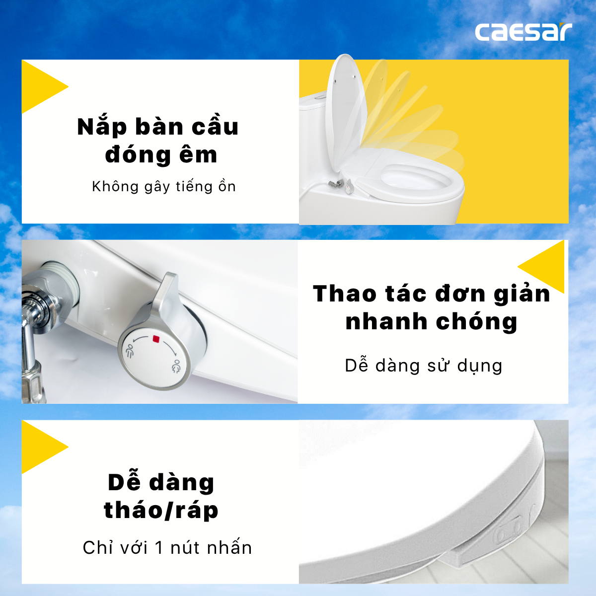 Bàn cầu kết hợp nắp cơ đa năng Caesar C1393F/TAF060