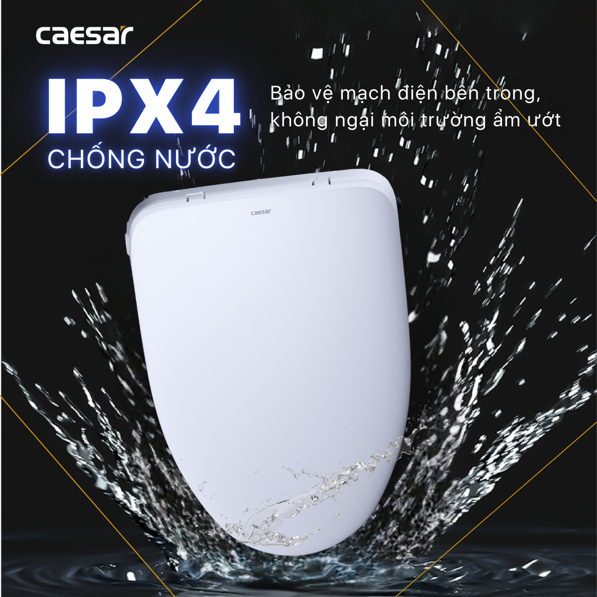 Bàn Cầu Một Khối kết hợp nắp điện tử Caesar C1393F/TAF710H