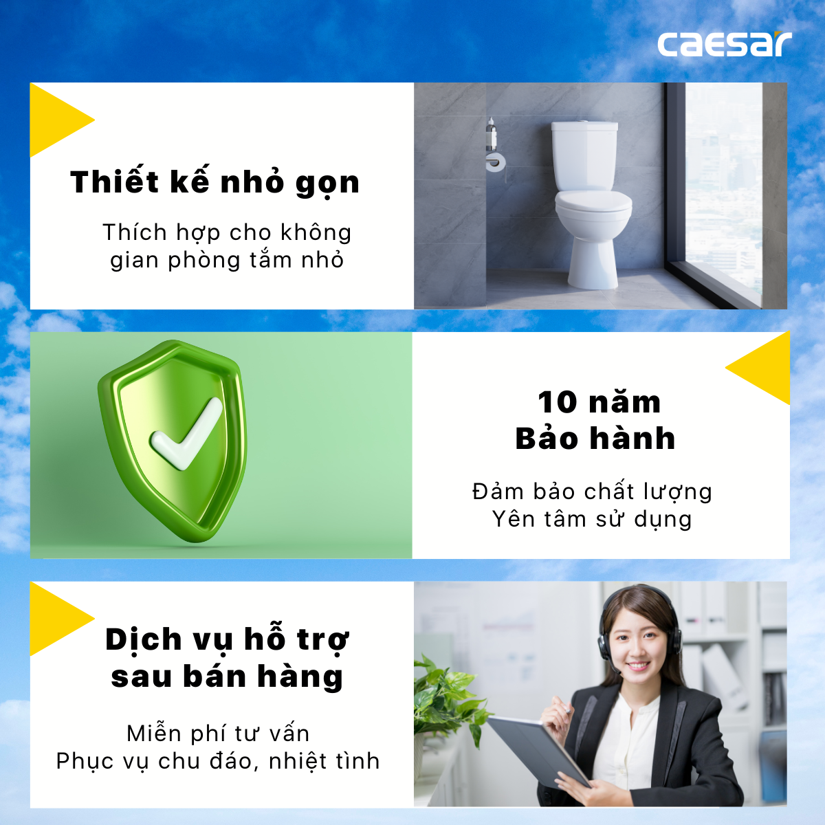 Bàn Cầu hai khối kết hợp với nắp điện tử Caesar CD1325/TAF512H