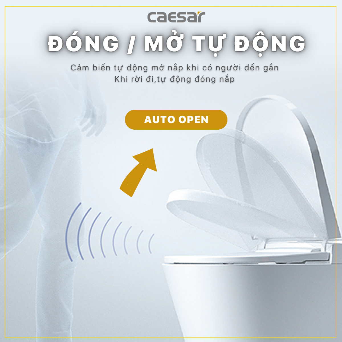 Bàn Cầu hai khối kết hợp nắp Thông Minh Caesar CD1341/TAF512H