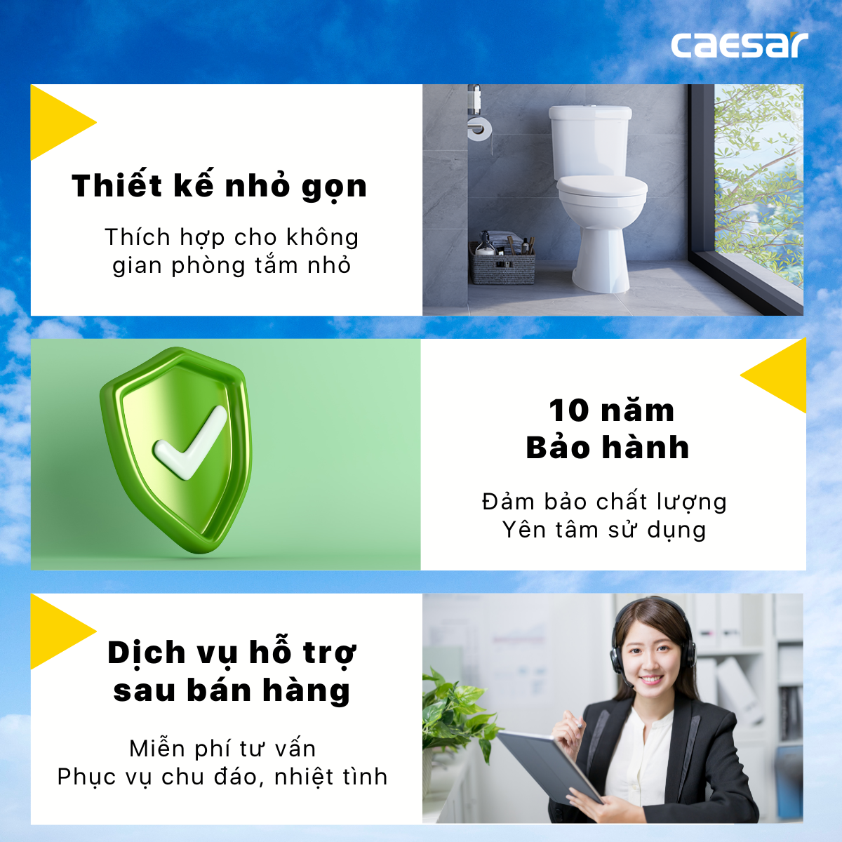 Bàn Cầu hai khối kết hợp với nắp điện tử Caesar CT1338/TAF512H