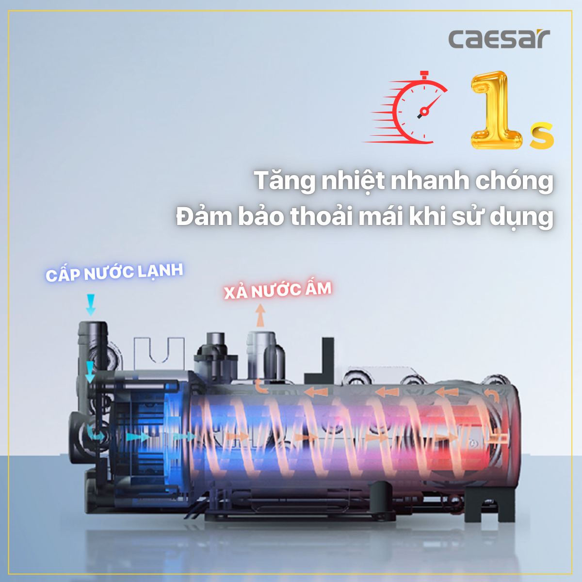 Bàn Cầu hai khối kết hợp với nắp điện tử Caesar CT1338/TAF512H