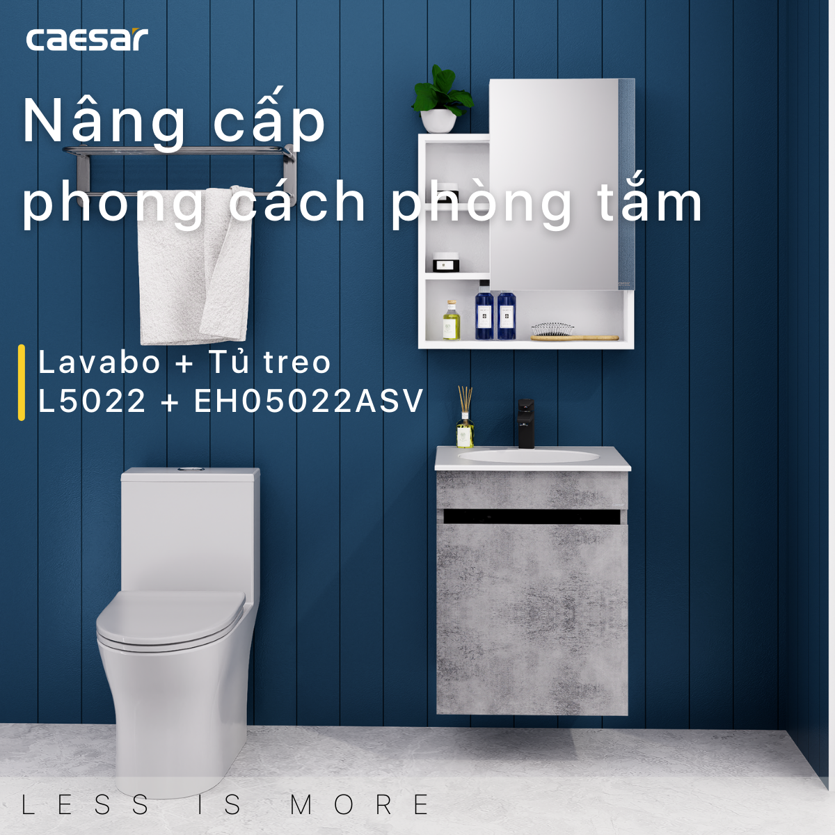 Lavabo kết hợp tủ treo Caesar L5022/EH05022ASV
