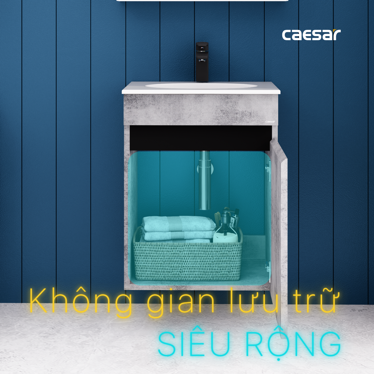Lavabo kết hợp tủ treo Caesar L5022/EH05022ASV