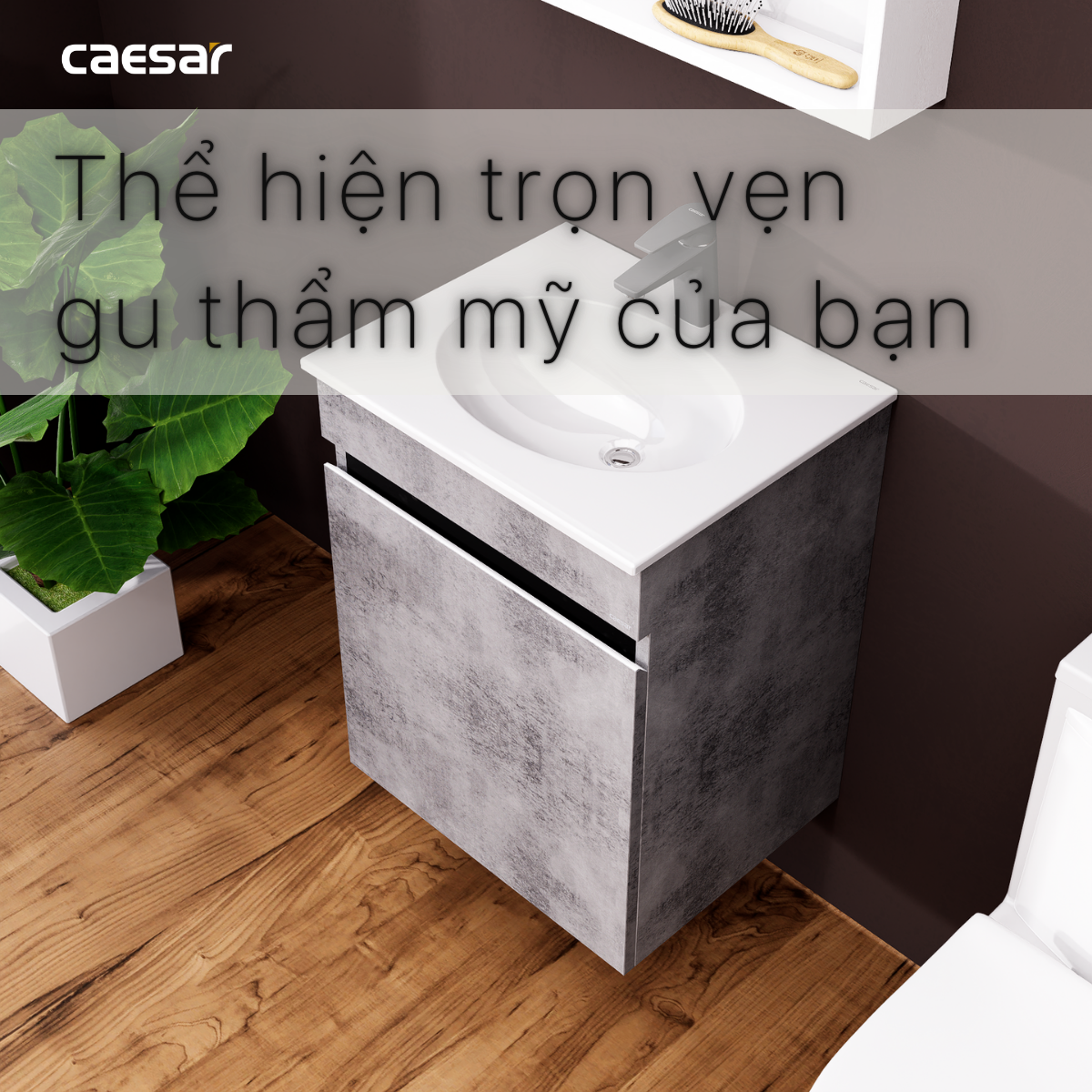 Lavabo kết hợp tủ treo Caesar L5022/EH05022ASV