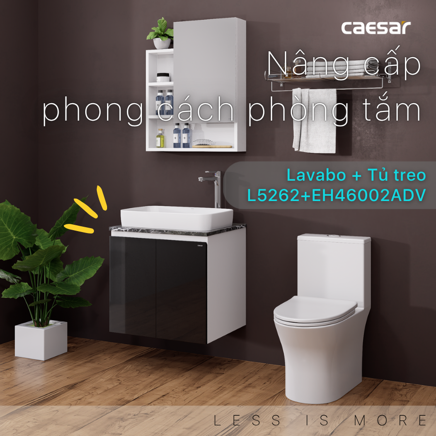 Lavabo kết hợp tủ treo Caesar L5262/EH46002ADV