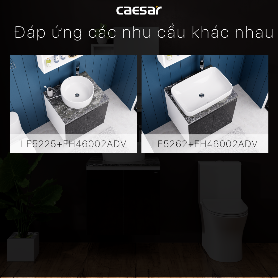 Lavabo kết hợp tủ treo Caesar L5262/EH46002ADV