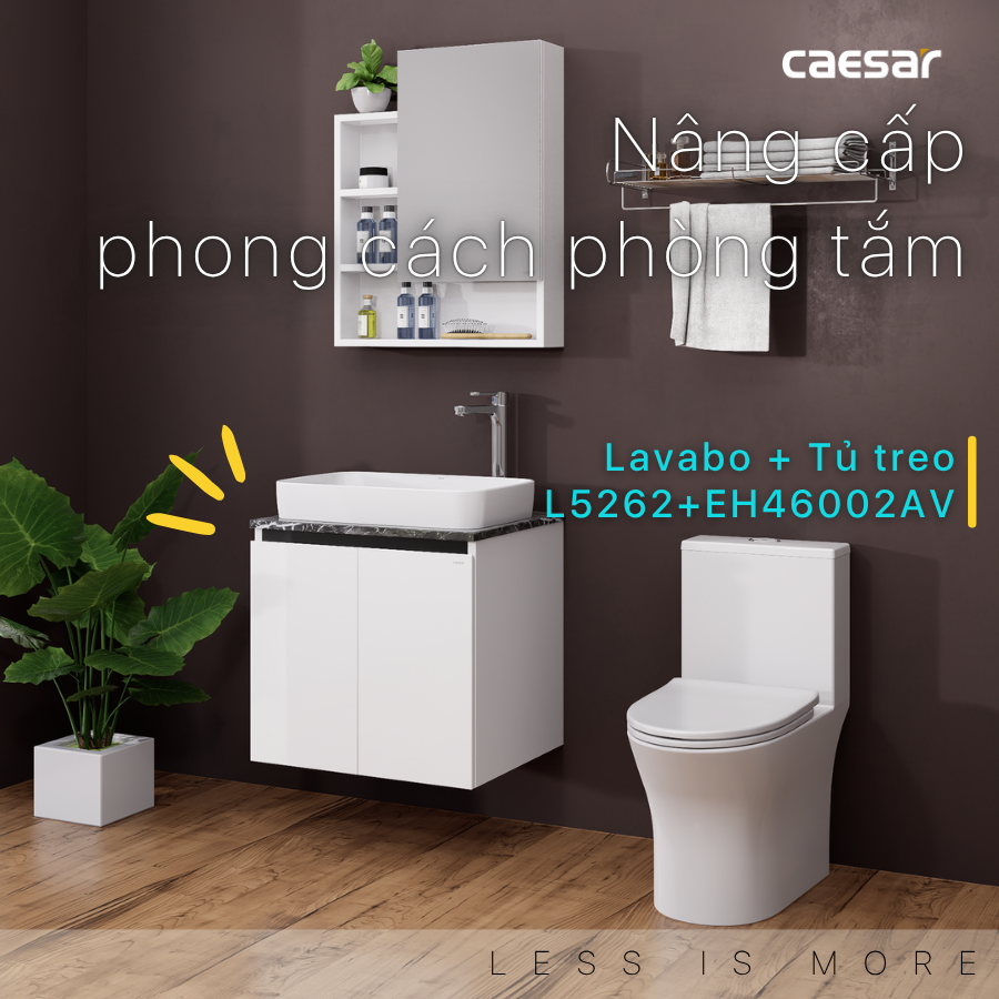 Lavabo kết hợp tủ treo Caesar L5262/EH46002AV