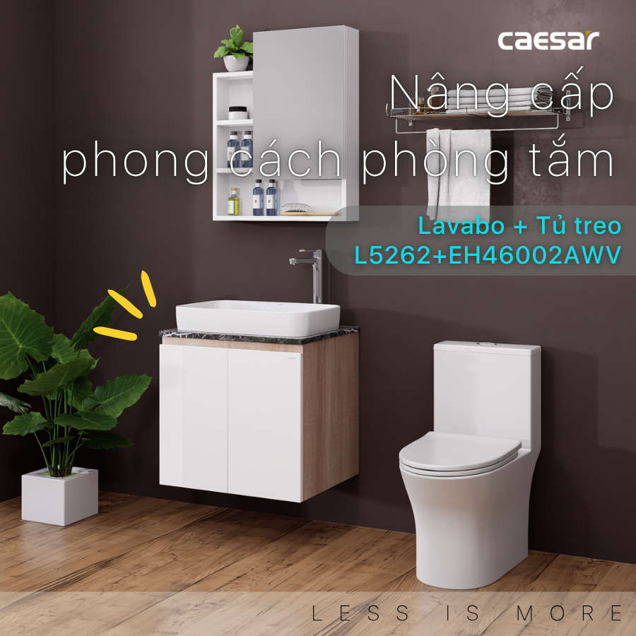 Lavabo kết hợp tủ treo Caesar L5262/EH46002AWV