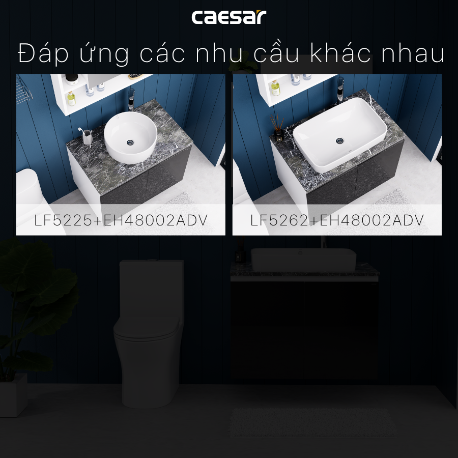 Lavabo kết hợp tủ treo Caesar L5262/EH48002ADV