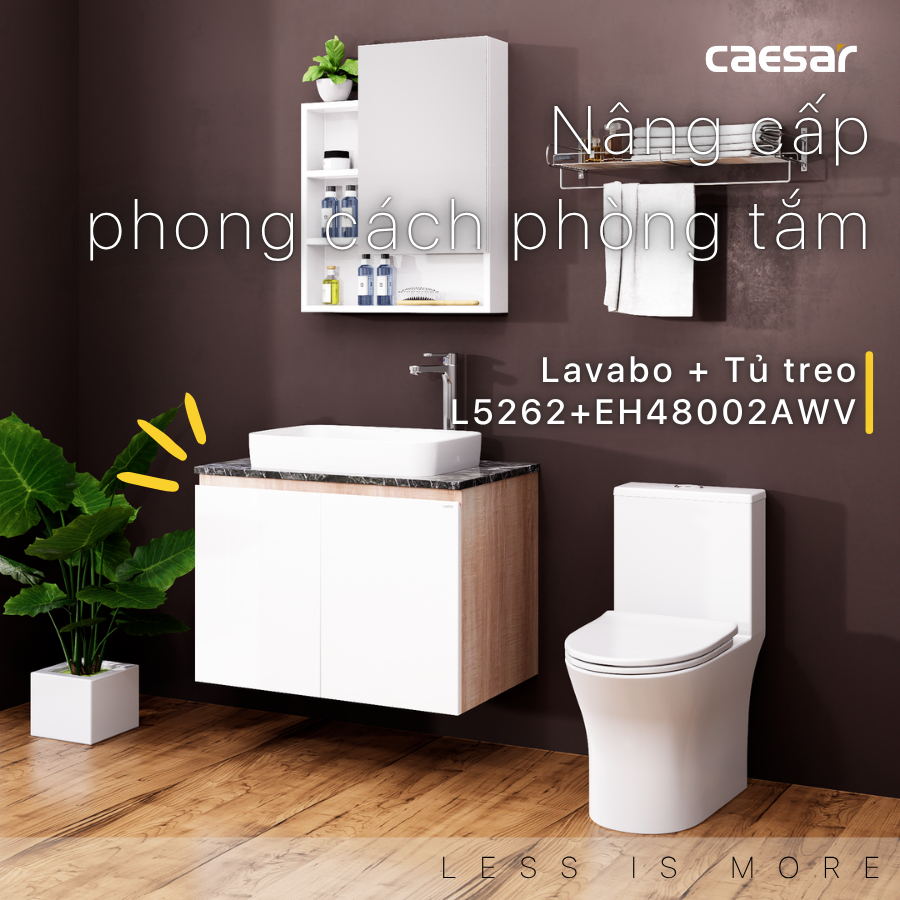 Lavabo kết hợp tủ treo Caesar L5262/EH48002AWV