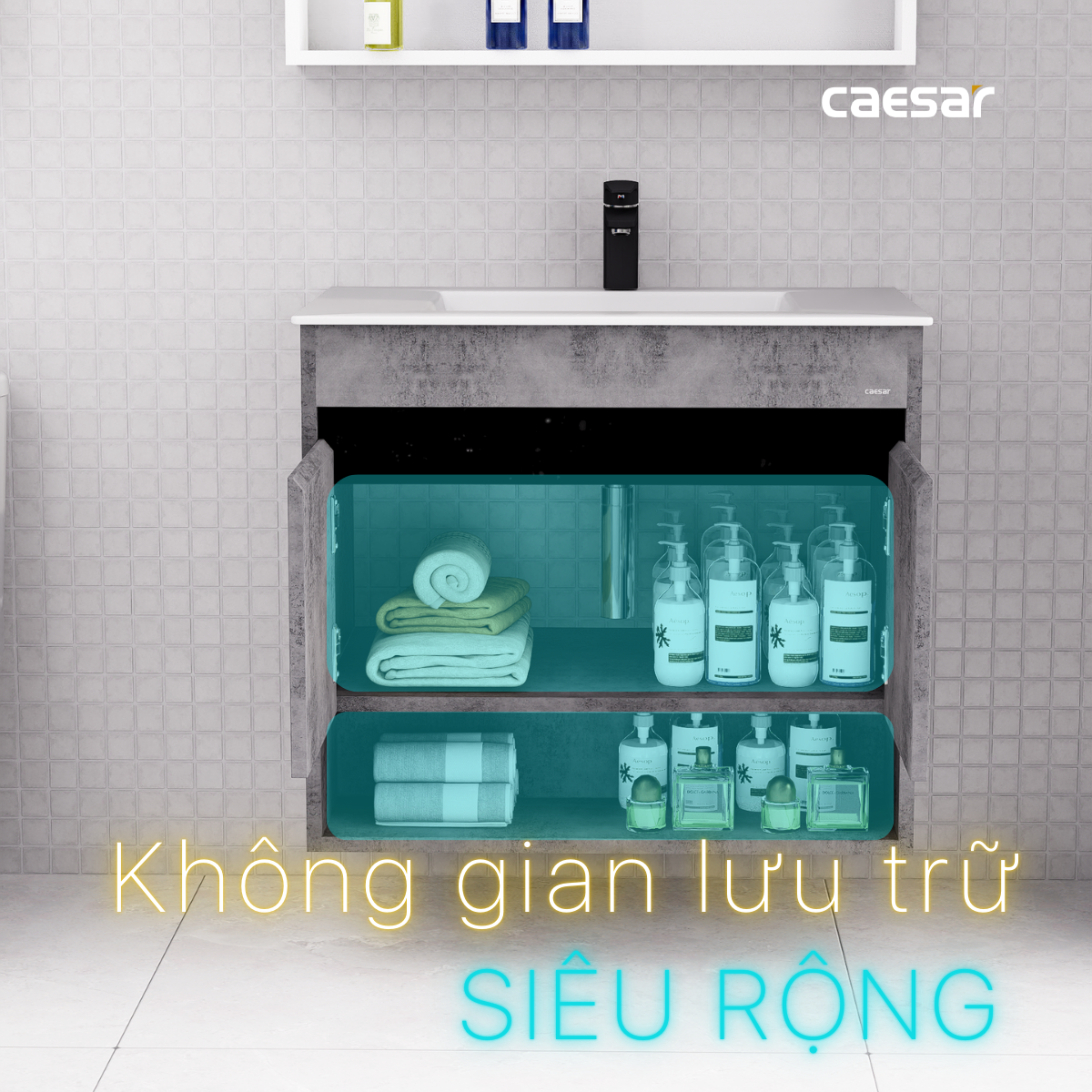 Lavabo kết hợp tủ treo Caesar LF5032/EH05032ASV