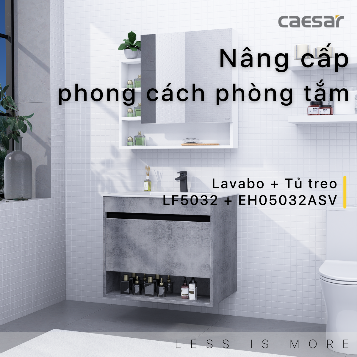 Lavabo kết hợp tủ treo Caesar LF5032/EH05032ASV