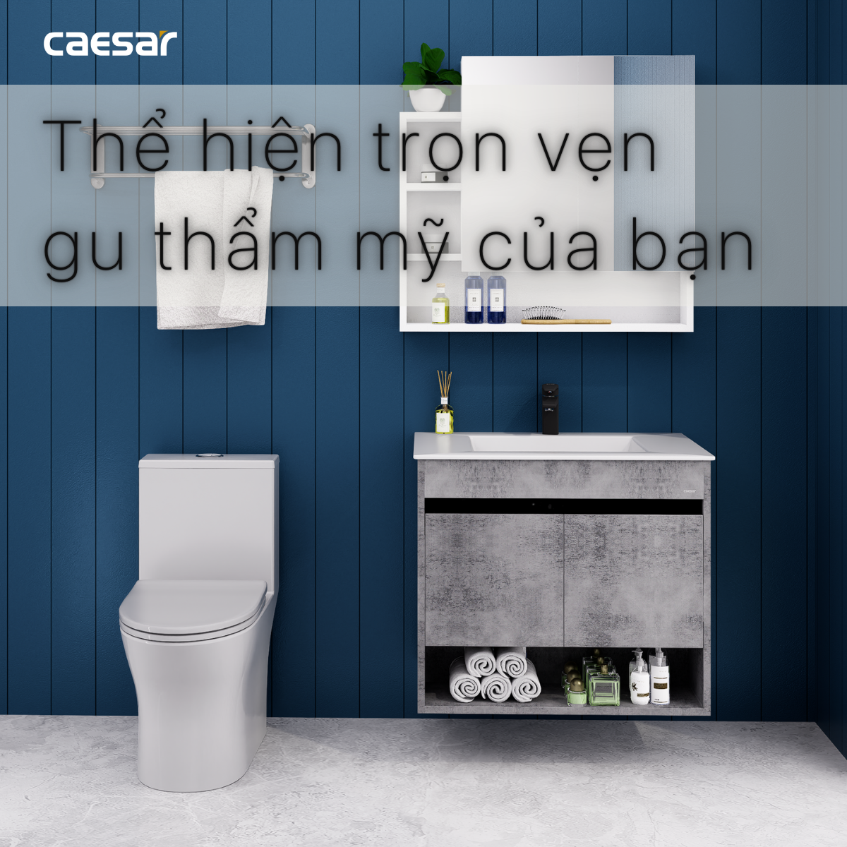 Lavabo kết hợp tủ treo Caesar LF5032/EH05032ASV