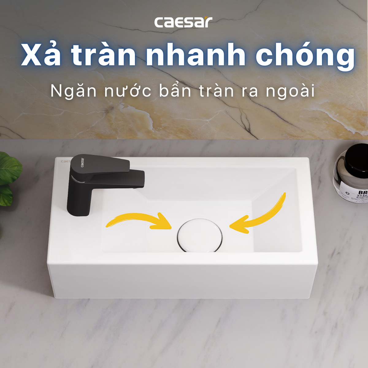 Lavabô Vuông Treo Caesar LF5239L