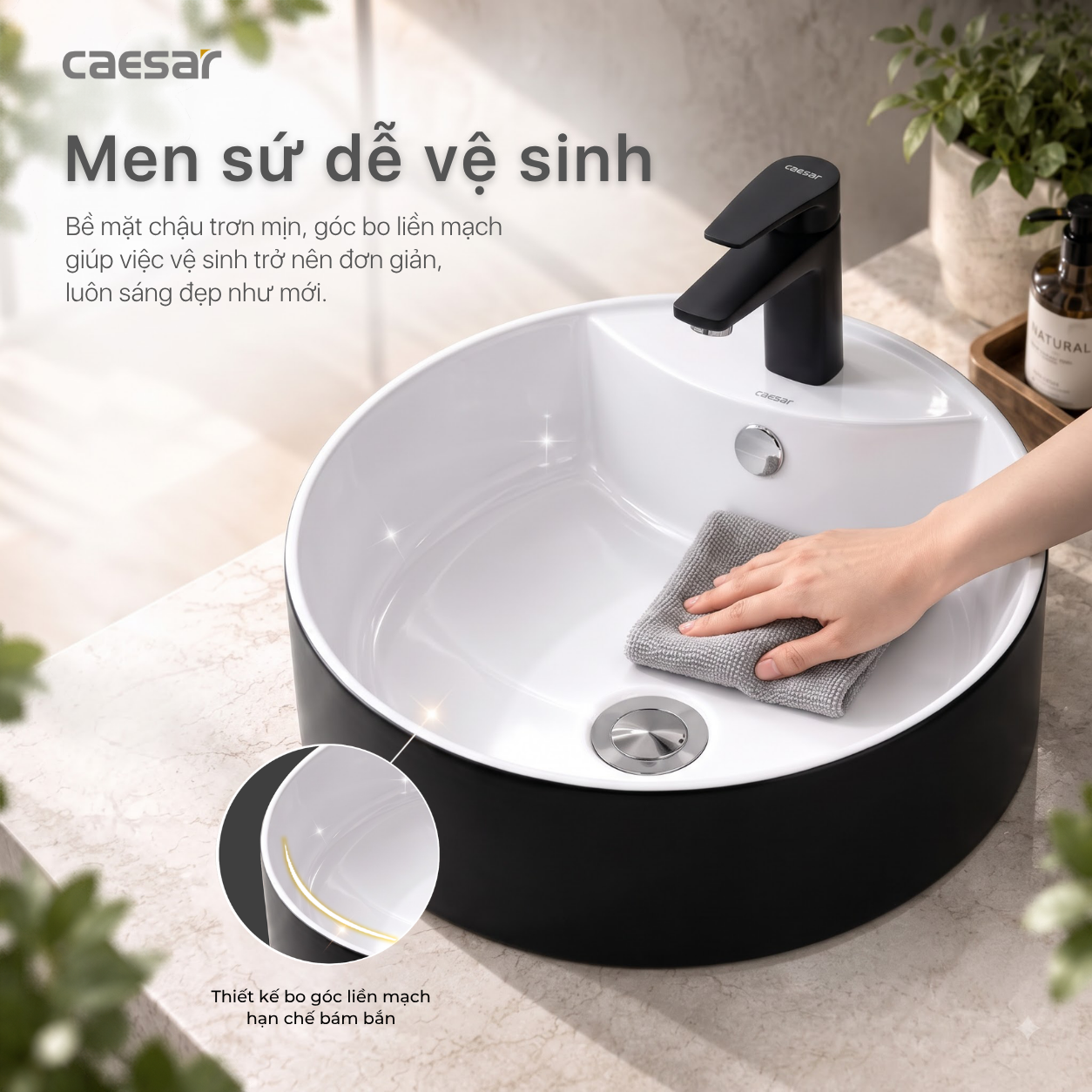 Lavabo Đặt Trên Bàn Caesar LF5240B