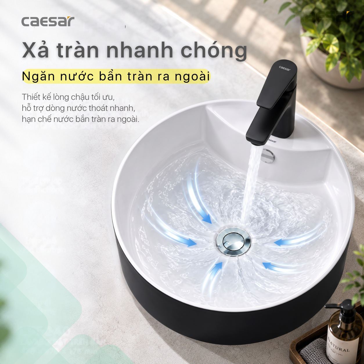 Lavabo Đặt Trên Bàn Caesar LF5240B