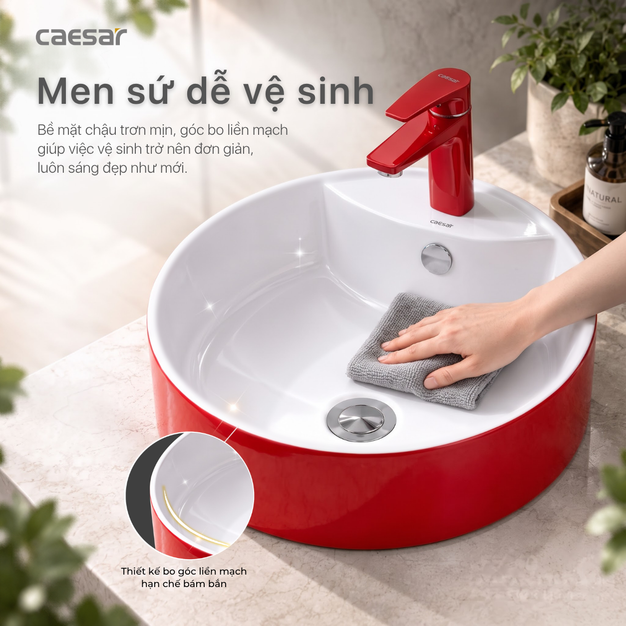 Lavabo Đặt Trên Bàn Caesar LF5240R