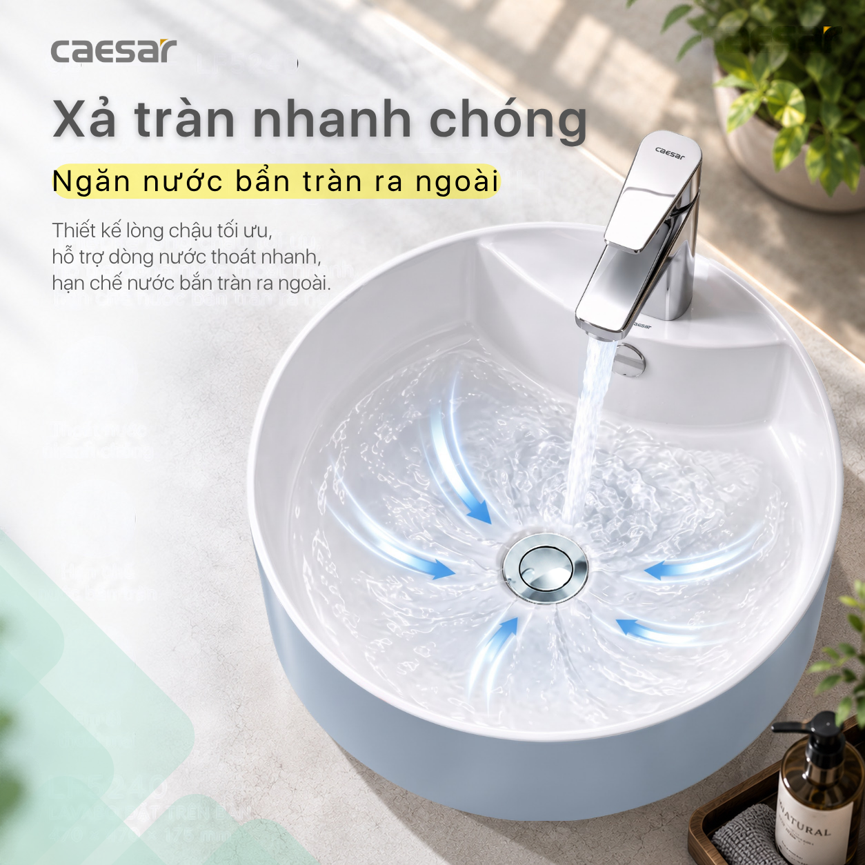 Lavabo Đặt Trên Bàn Caesar LF5240S