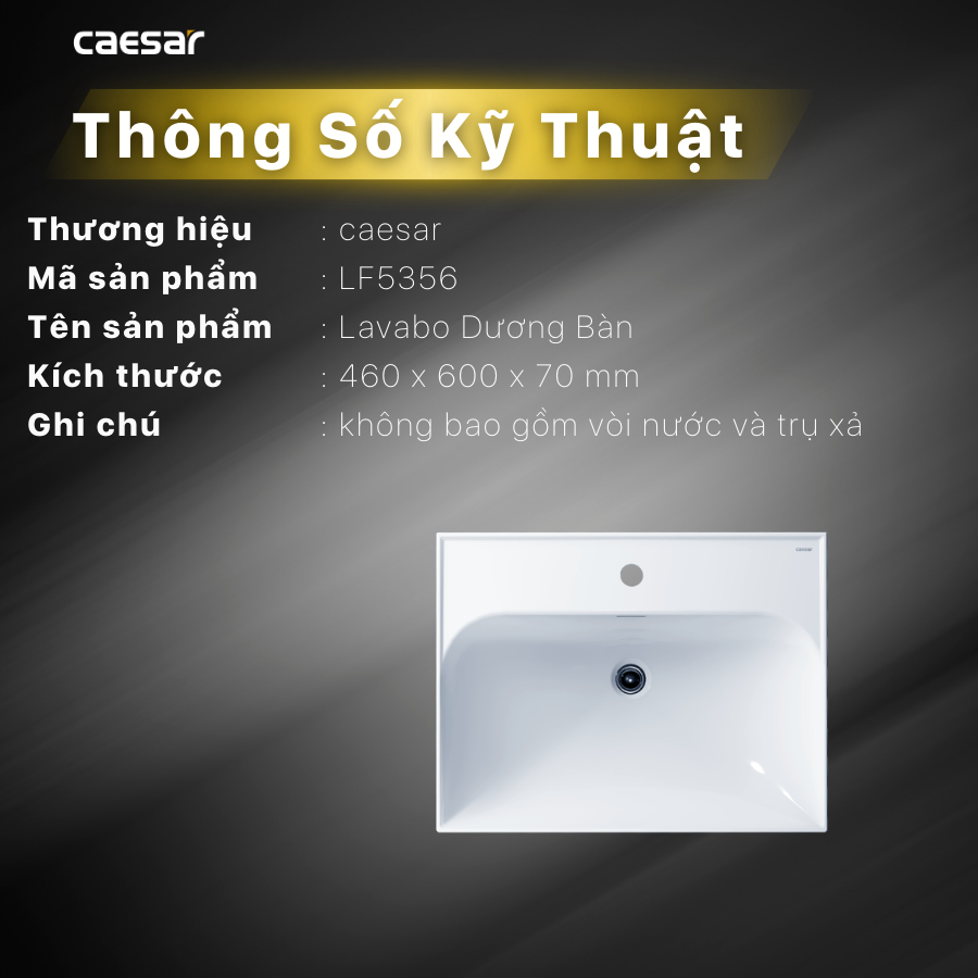Lavabo treo tường / Lavabo đặt trên bàn Caesar LF5356