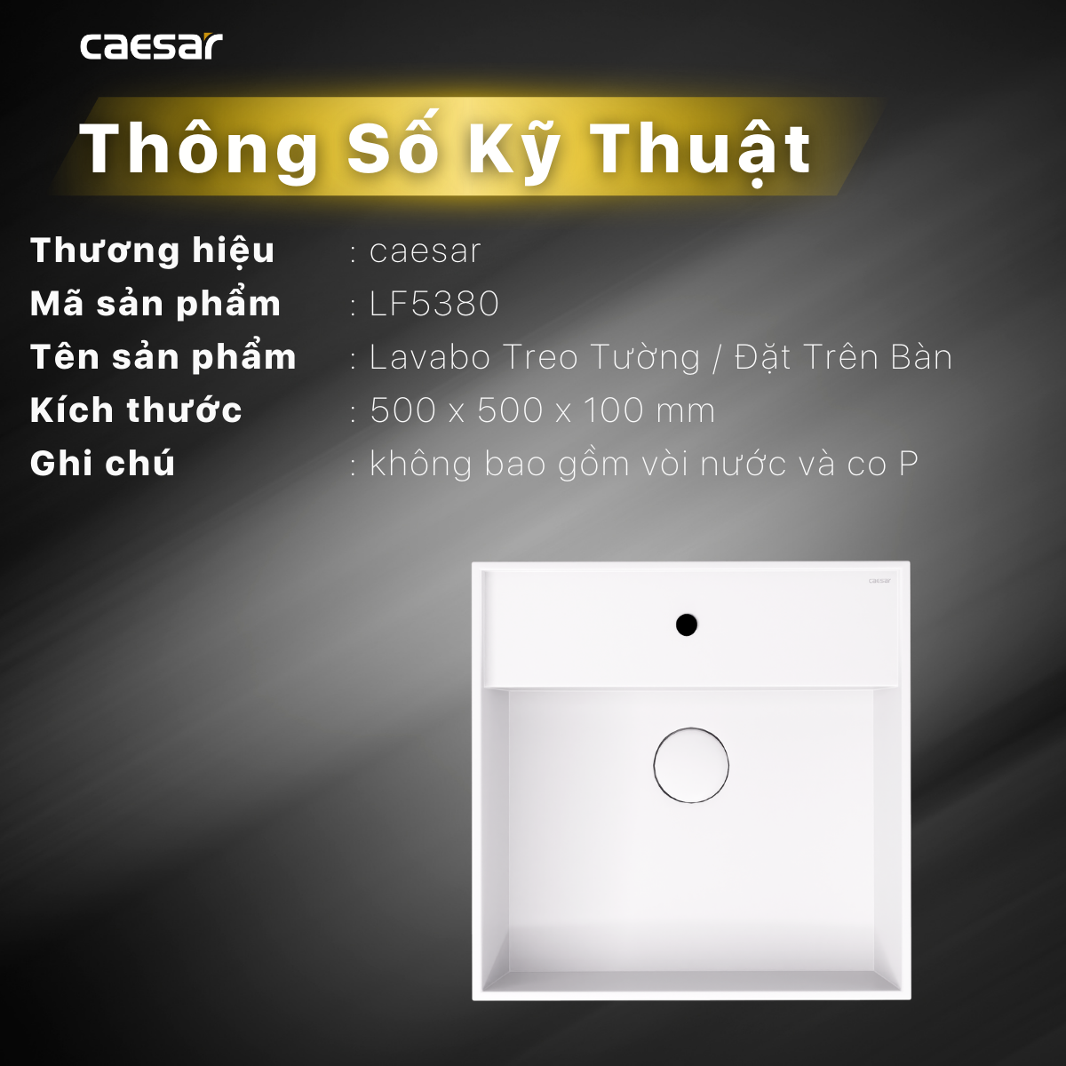 Lavabo treo tường / Lavabo đặt trên bàn Caesar LF5380