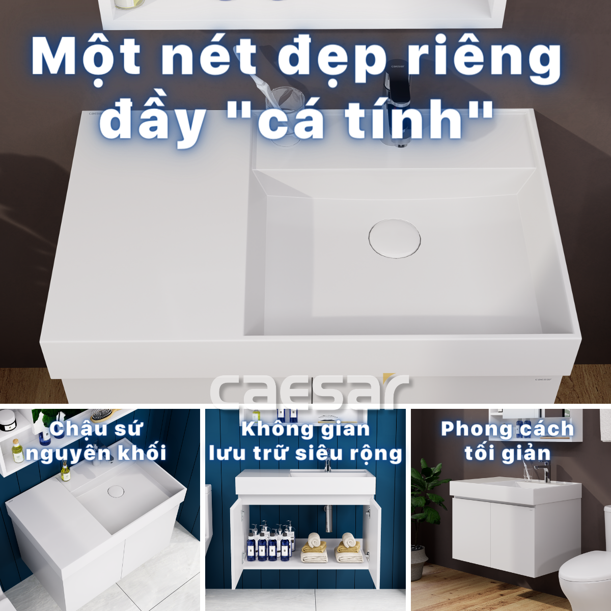 Lavabo treo tường / Lavabo đặt trên bàn Caesar LF5384