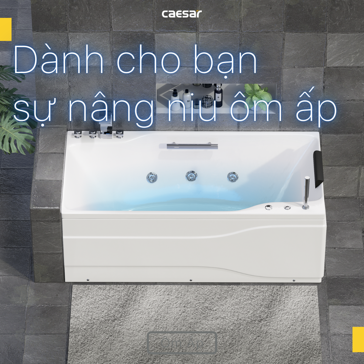 Bồn Tắm Massage Chân Yếm Caesar MT0870R