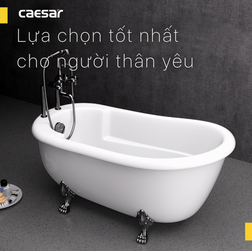 Bồn tắm ngồi cao cấp Caesar có chân có yếm KT1150 bon-tam-ngoi-cao-cap-caesar-co-chan-co-yem-kt1150